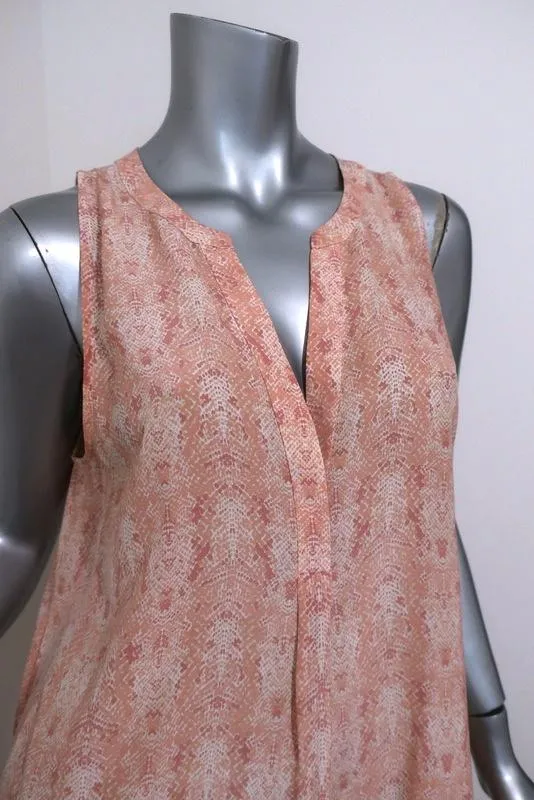 Joie Tank Top Aruna Pink Snakeskin Print Silk Size Large Sleeveless Blouse