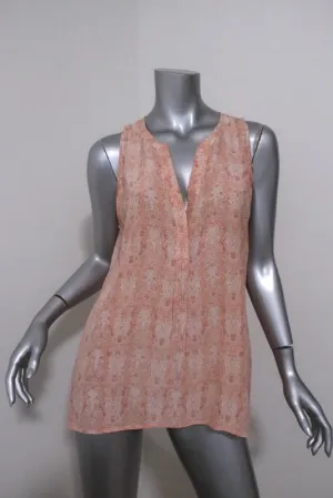 Joie Tank Top Aruna Pink Snakeskin Print Silk Size Large Sleeveless Blouse