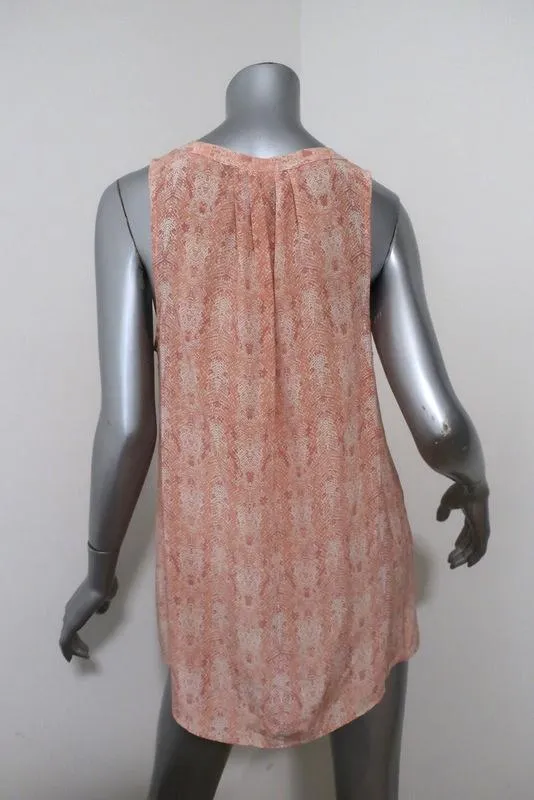 Joie Tank Top Aruna Pink Snakeskin Print Silk Size Large Sleeveless Blouse