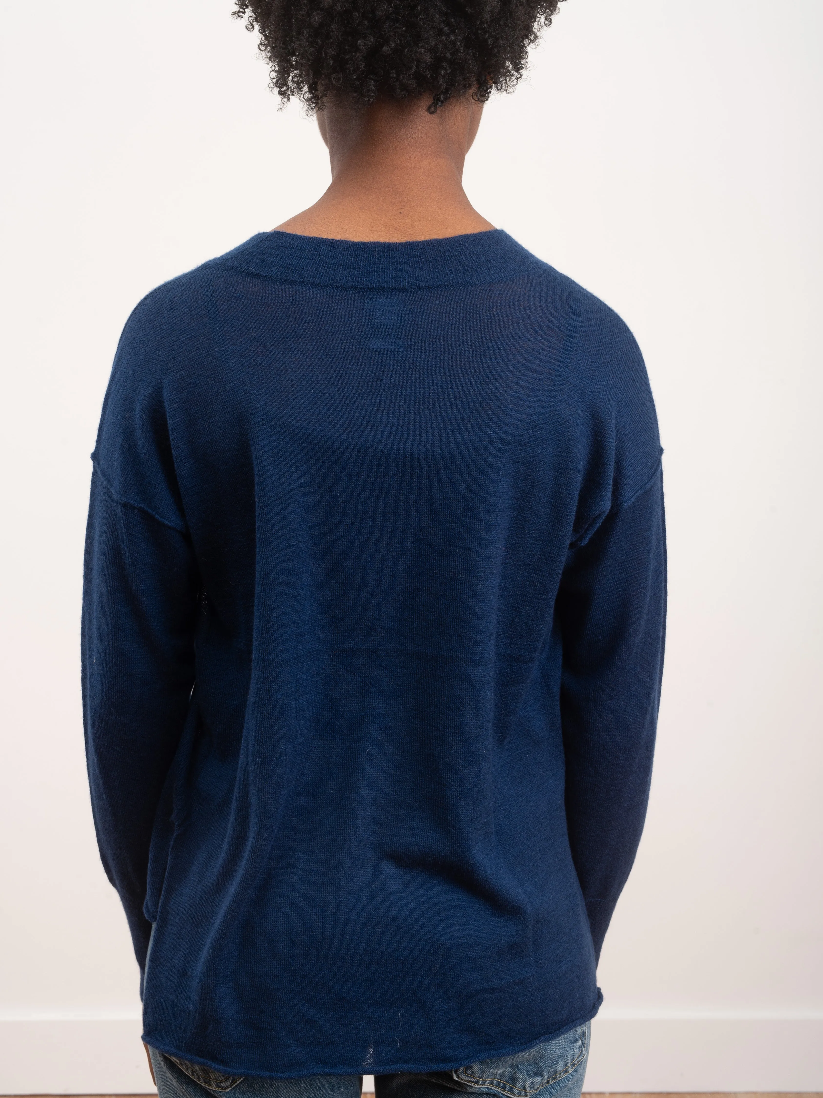 kara v neck sweater - midnight