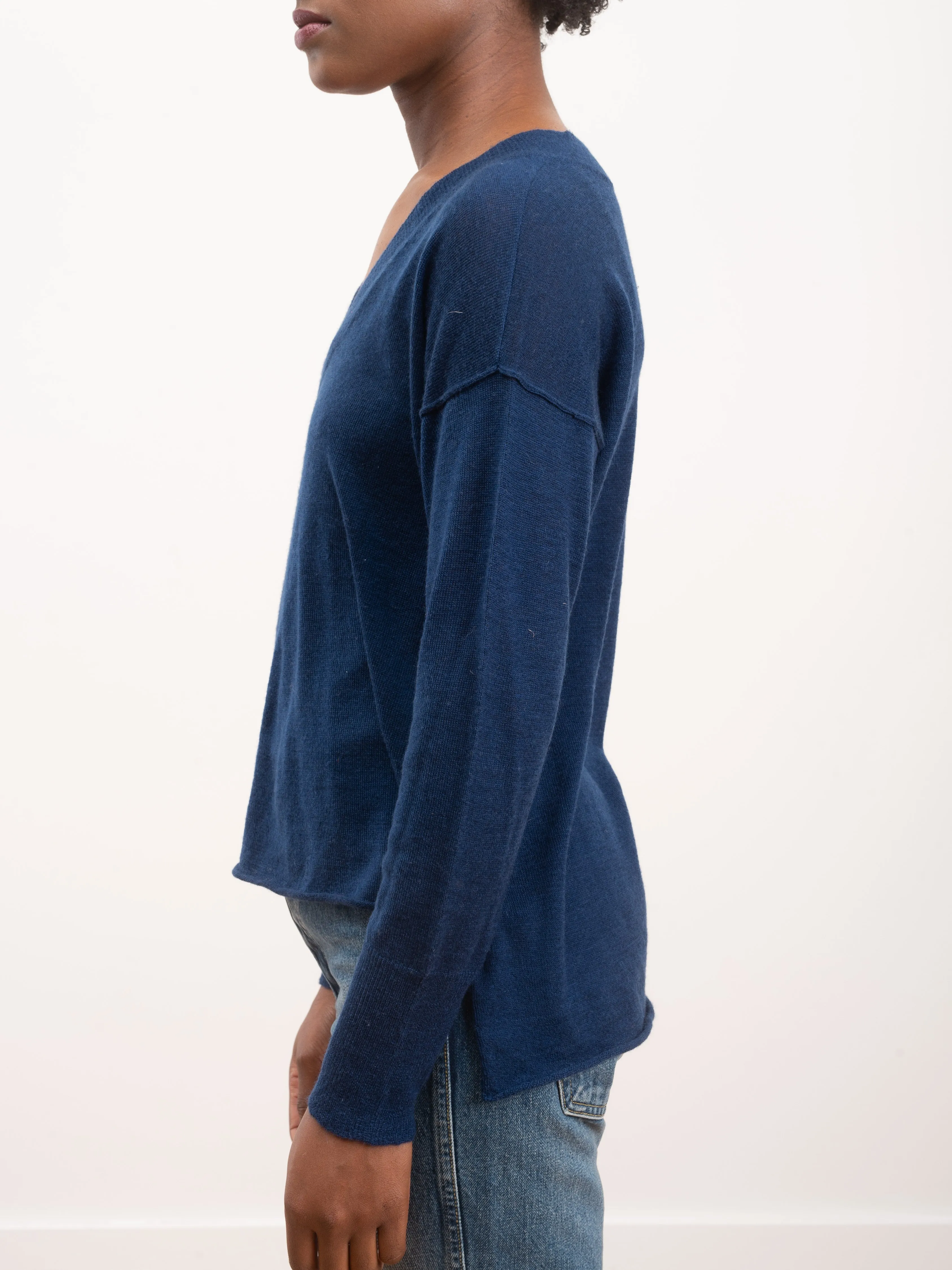 kara v neck sweater - midnight