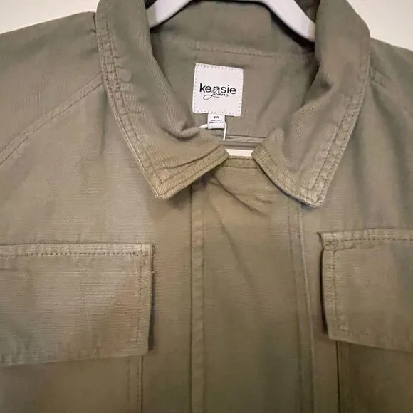 Kensie Green Utility Jacket Sz Medium