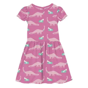 Kickee Pants Tulip Pet Dino Print Flutter Sleeve Twirl Dress with Pockets