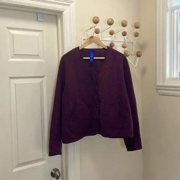 Kit and Ace - Button Down Utility Lightweight Jacket - Maroon - L