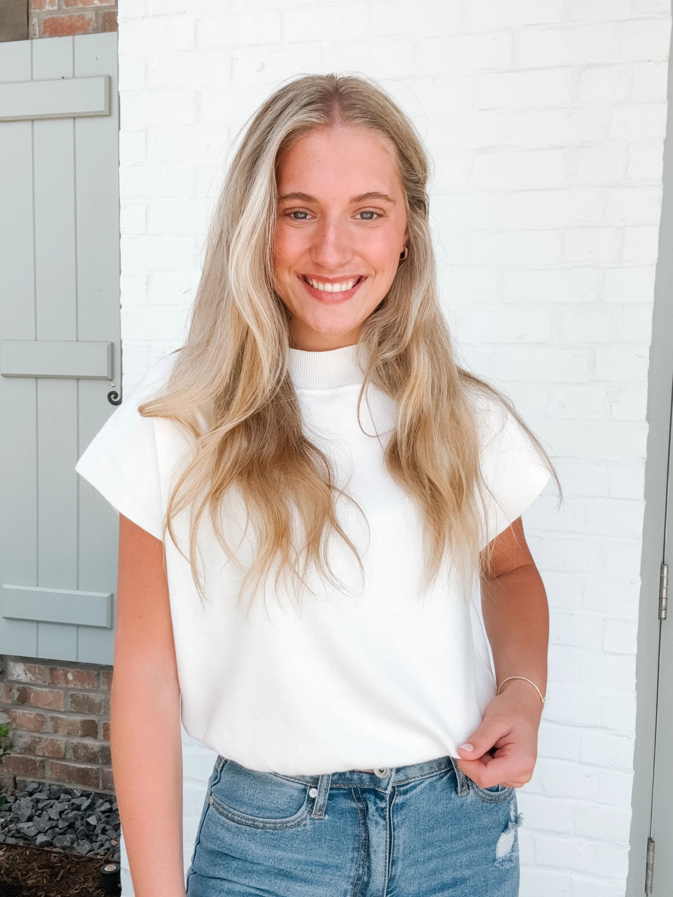 Knit Short Sleeve Sweater