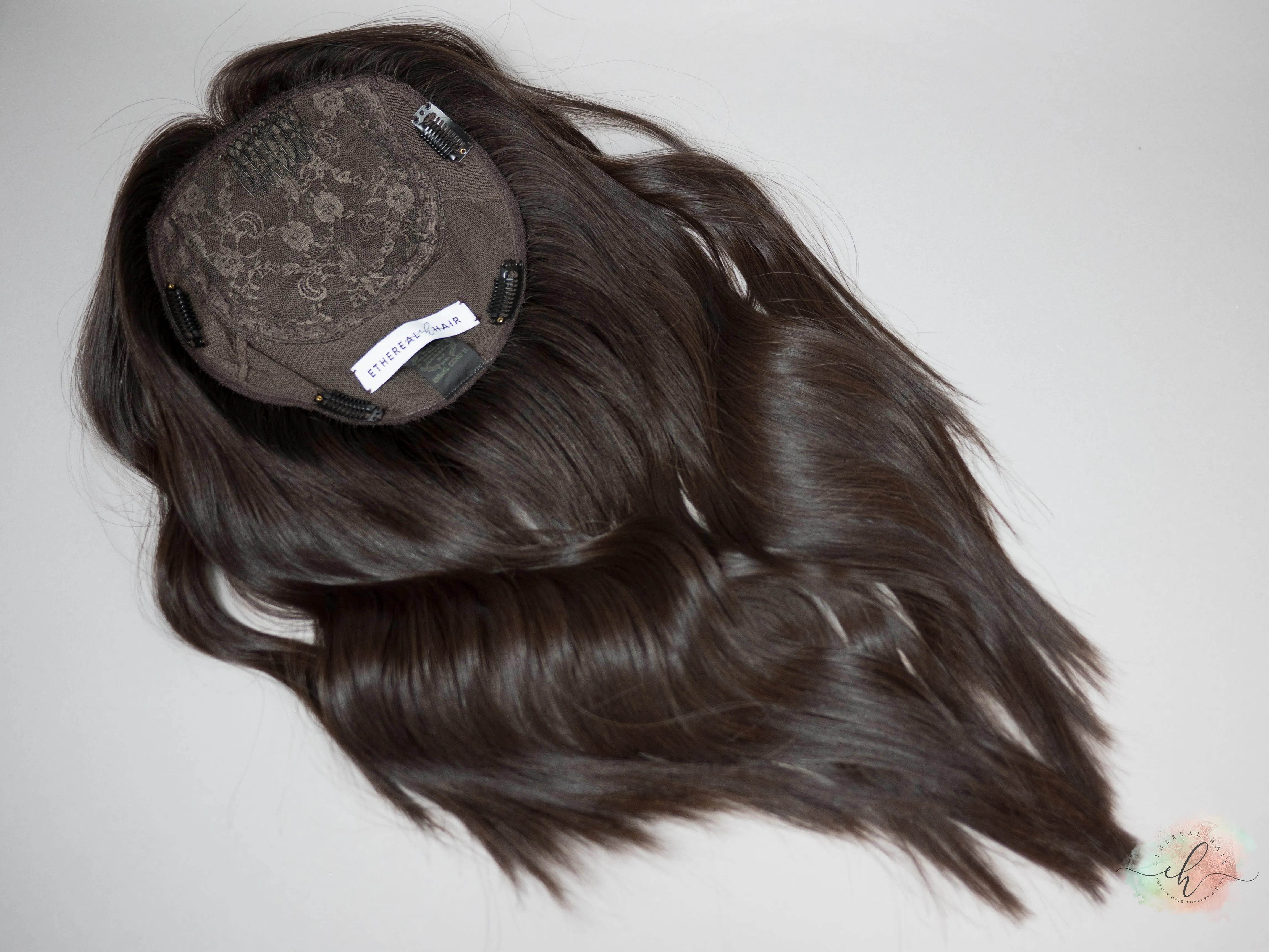“LARK" Premium Topper: Silk Top, Handtied Cap, 8x8, 18-19"