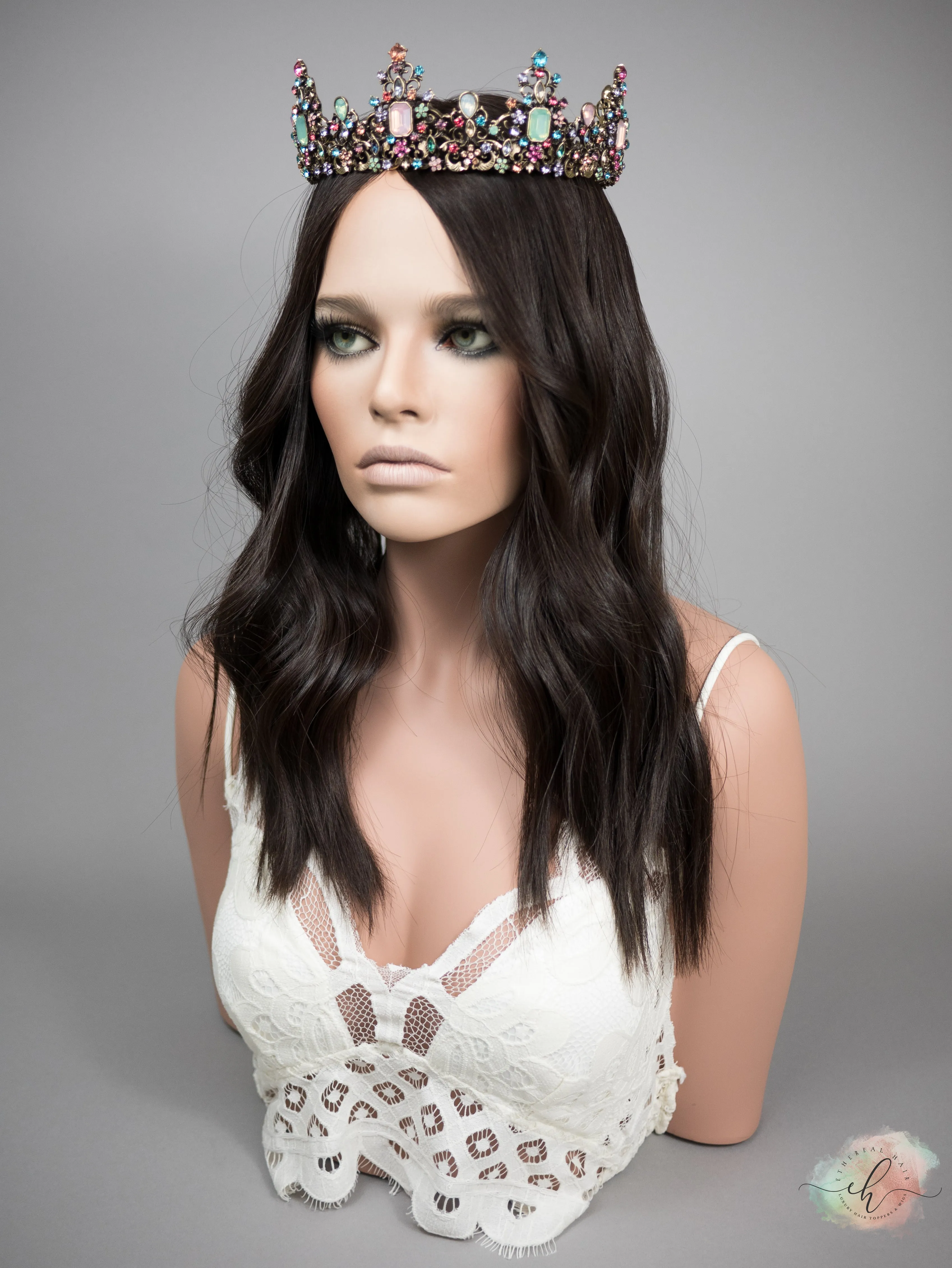 “LARK" Premium Topper: Silk Top, Handtied Cap, 8x8, 18-19"