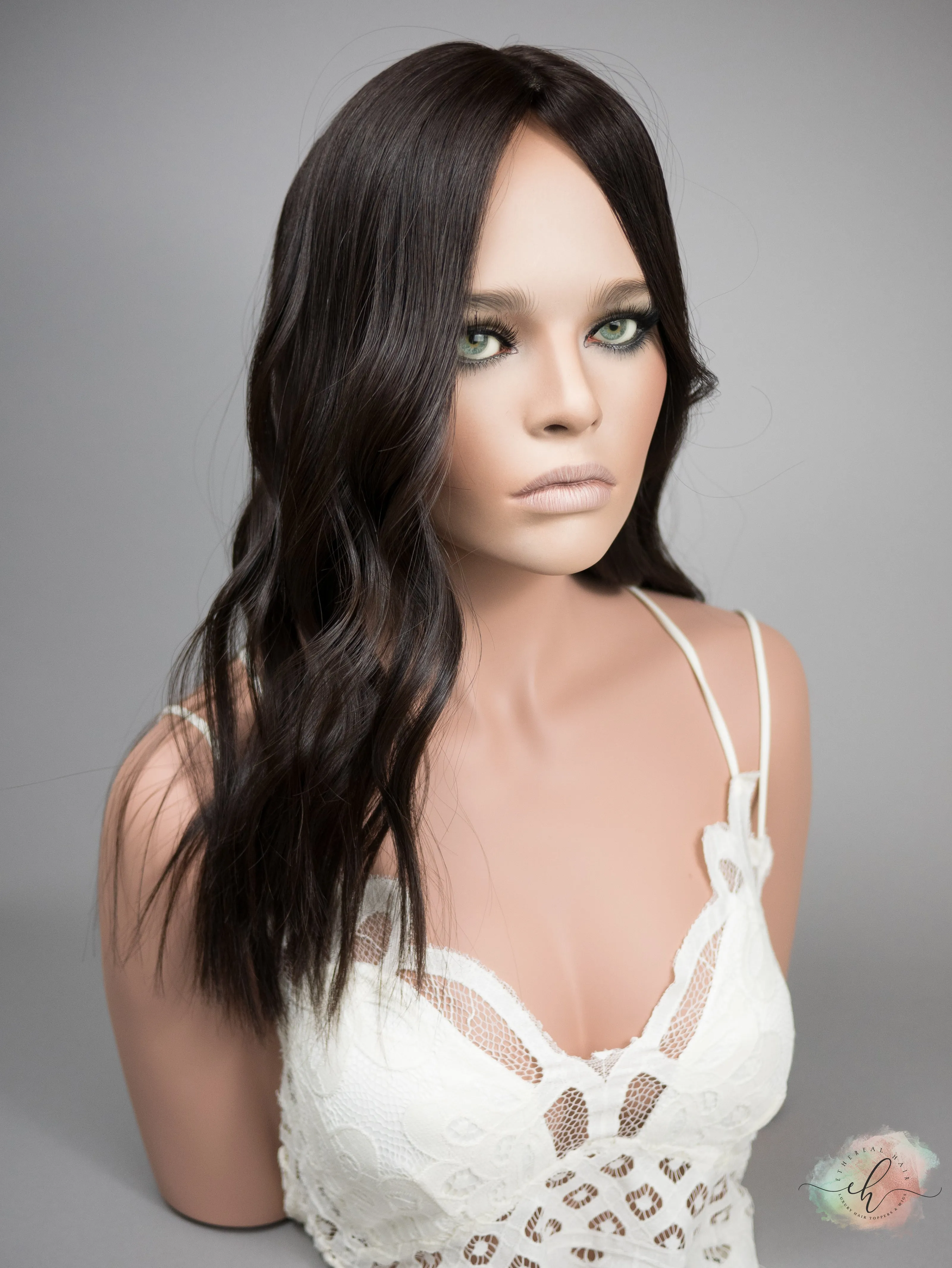 “LARK" Premium Topper: Silk Top, Handtied Cap, 8x8, 18-19"