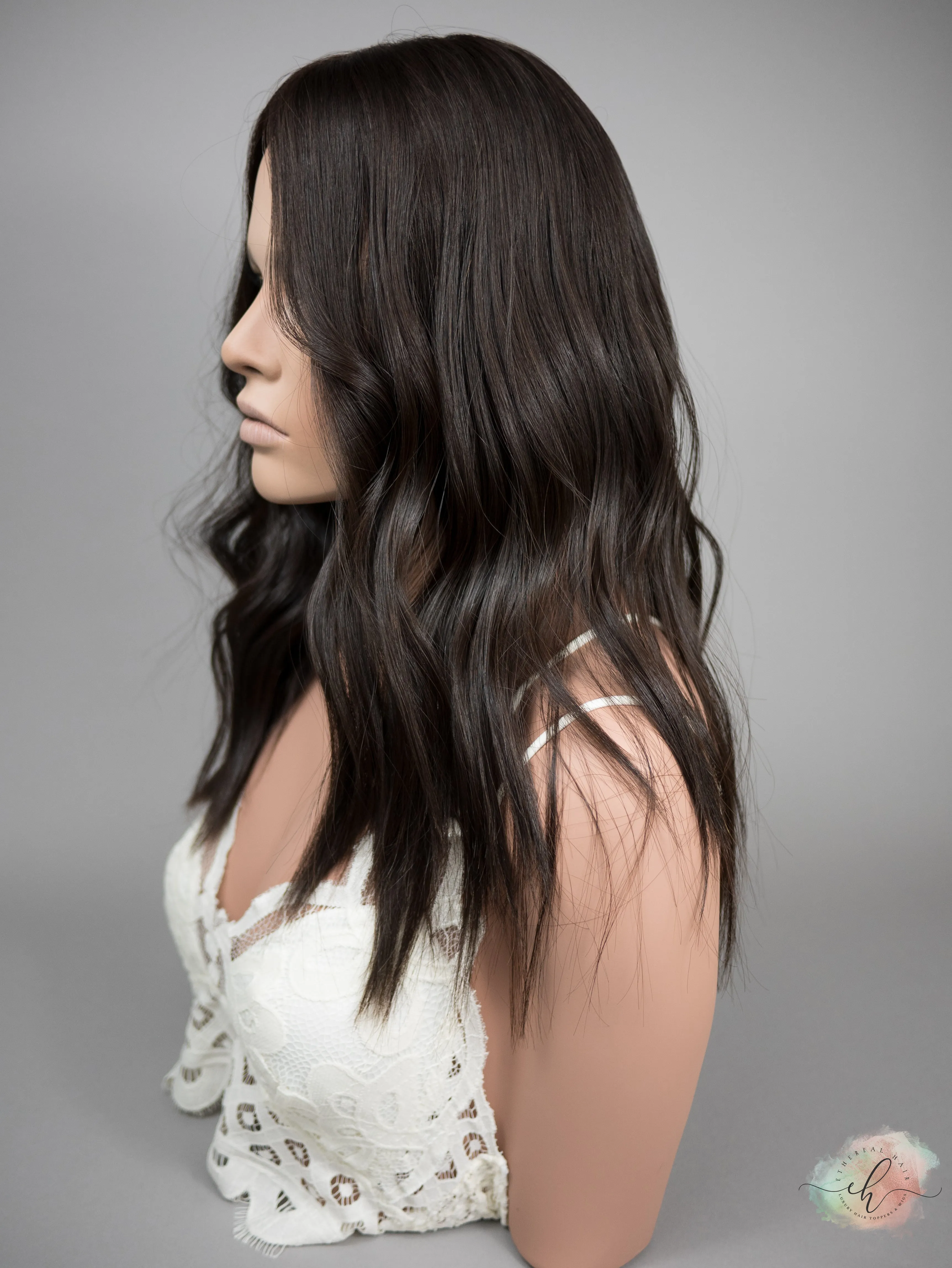 “LARK" Premium Topper: Silk Top, Handtied Cap, 8x8, 18-19"