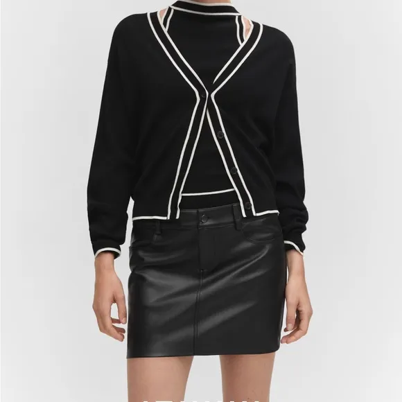 Leather-effect mini-skirt