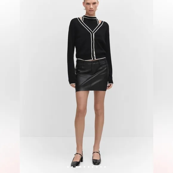Leather-effect mini-skirt