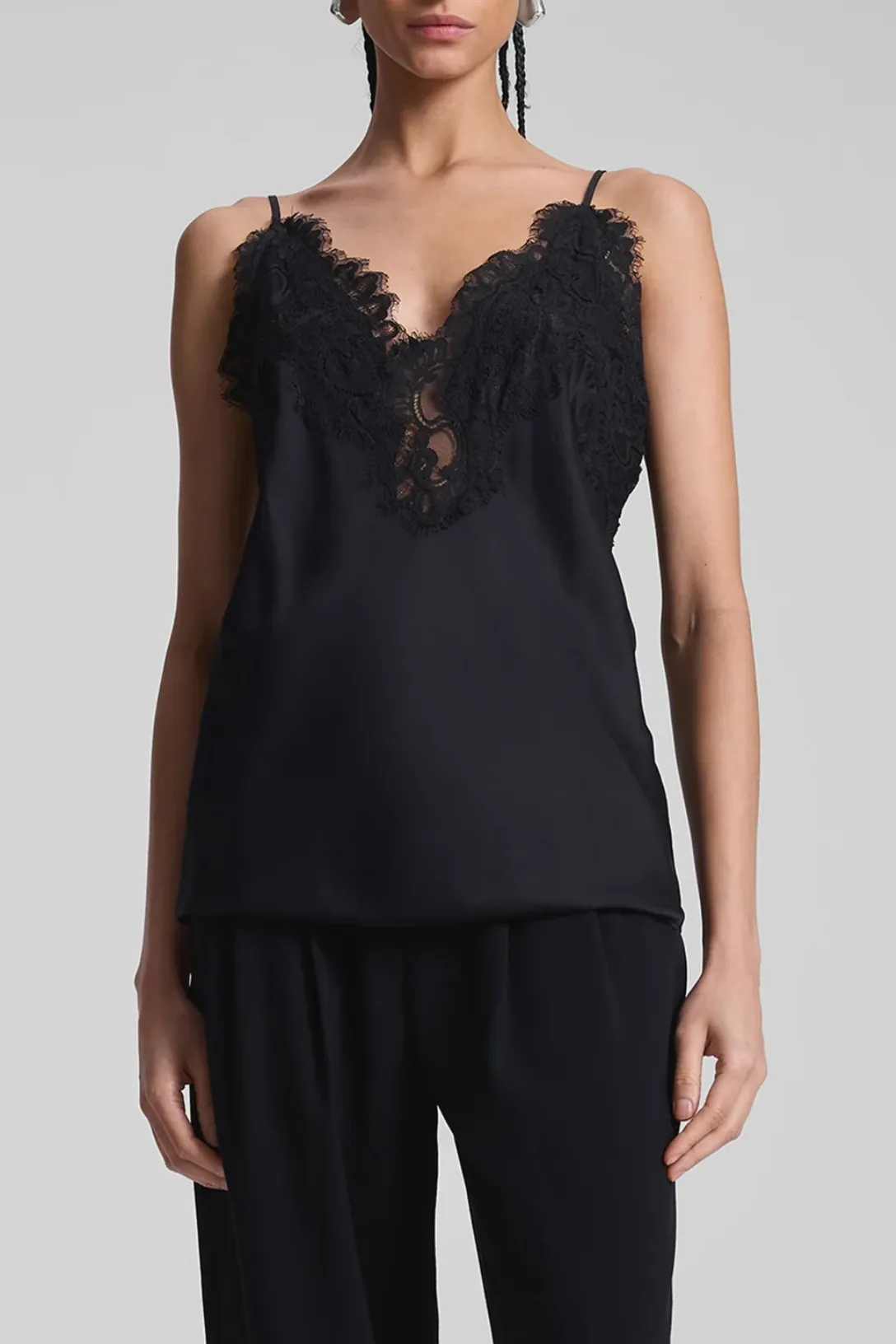 Lennon Camisole Top | Black/Black