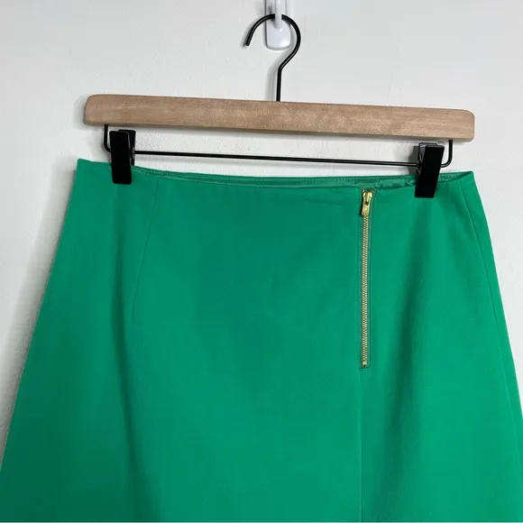 Lilly Pulitzer Arizona Skirt Pleated Slit Front Emerald Green Size 8