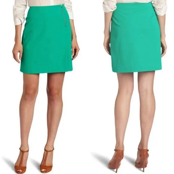 Lilly Pulitzer Arizona Skirt Pleated Slit Front Emerald Green Size 8