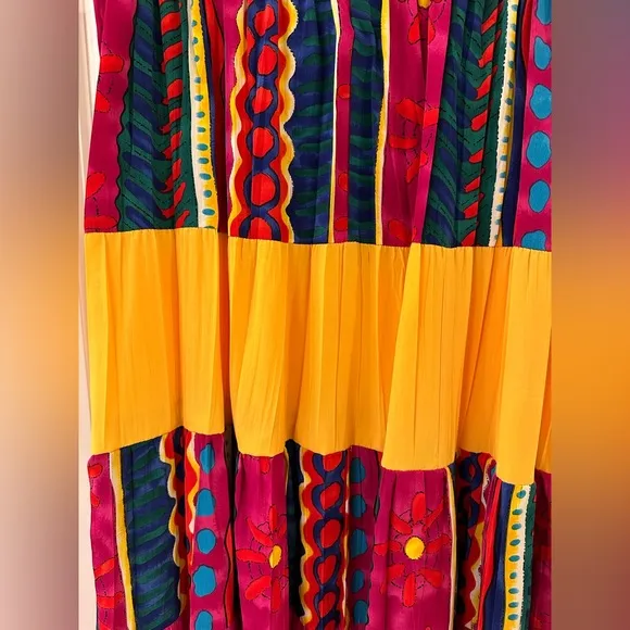 Lindsey Scott Sport Art To Wear 2 Piece Skirt Set Women’s Size 12 Bright Bold