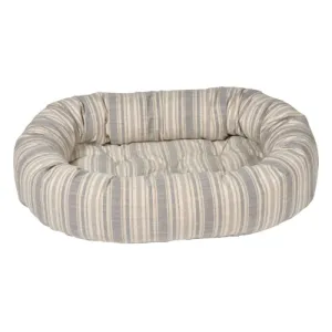 Linen Donut Bolster Dog Bed — Harper Stripe