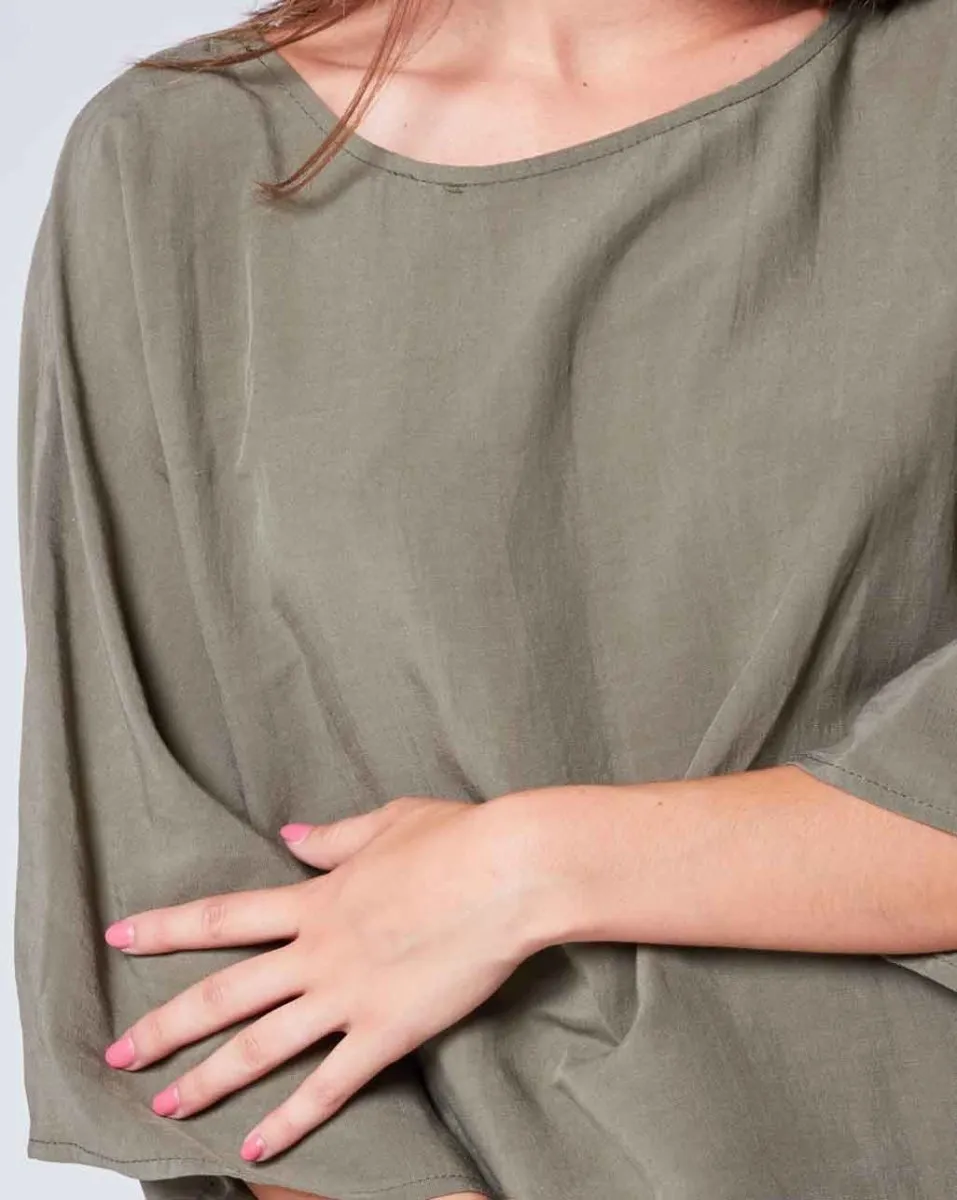 Linen Drop Shoulder Tee