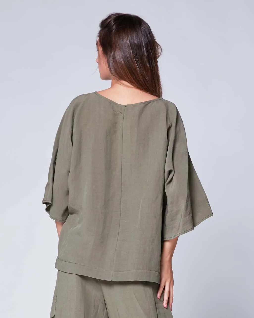 Linen Drop Shoulder Tee