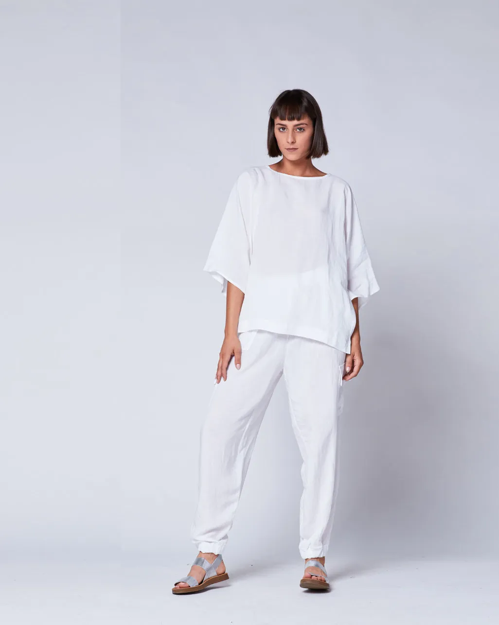 Linen Drop Shoulder Tee