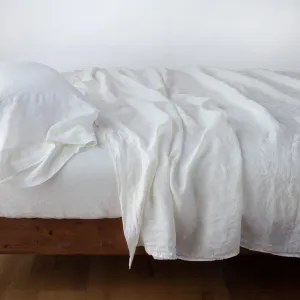 Linen Flat Sheet - Winter White - Queen
