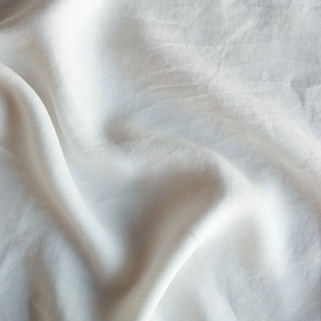 Linen Flat Sheet - Winter White - Queen