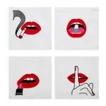Lips Cocktail Napkins S/4- Jonathan Adler