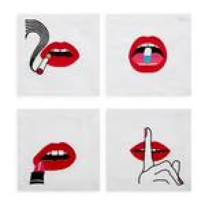 Lips Cocktail Napkins S/4- Jonathan Adler
