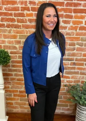 Liverpool Blue Utility Crop Jacket
