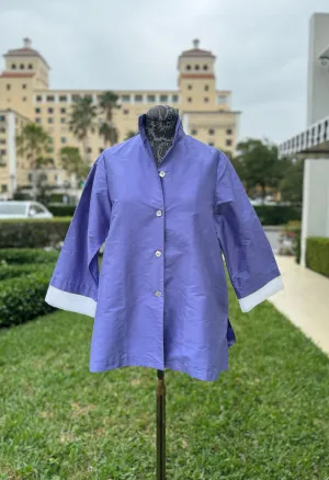Lorain Croft Silk Noru Top in Moonlight