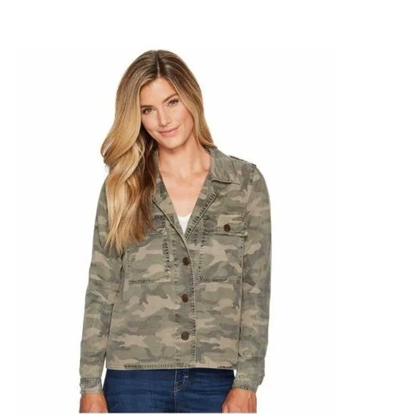 LUCKY BRAND Green Camo Utility Shirt Jacket sz S