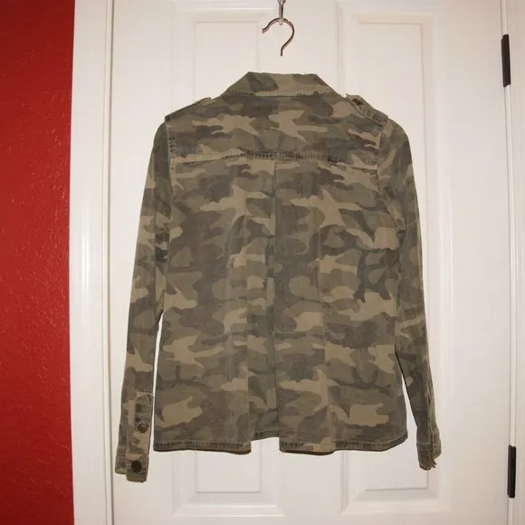 LUCKY BRAND Green Camo Utility Shirt Jacket sz S