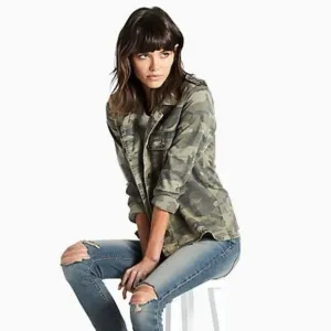 LUCKY BRAND Green Camo Utility Shirt Jacket sz S