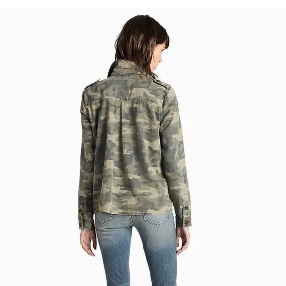 LUCKY BRAND Green Camo Utility Shirt Jacket sz S