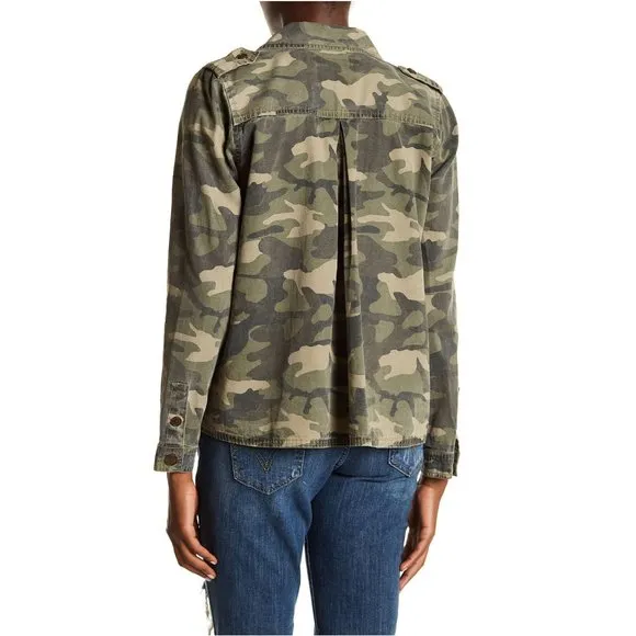 LUCKY BRAND Green Camo Utility Shirt Jacket sz S
