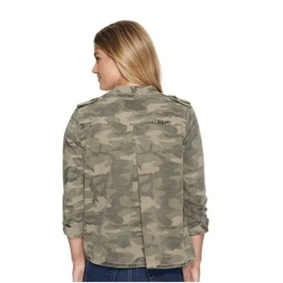 LUCKY BRAND Green Camo Utility Shirt Jacket sz S