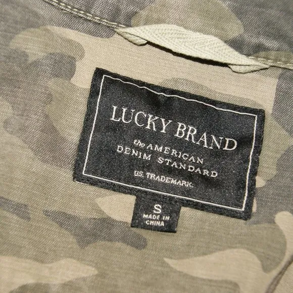 LUCKY BRAND Green Camo Utility Shirt Jacket sz S