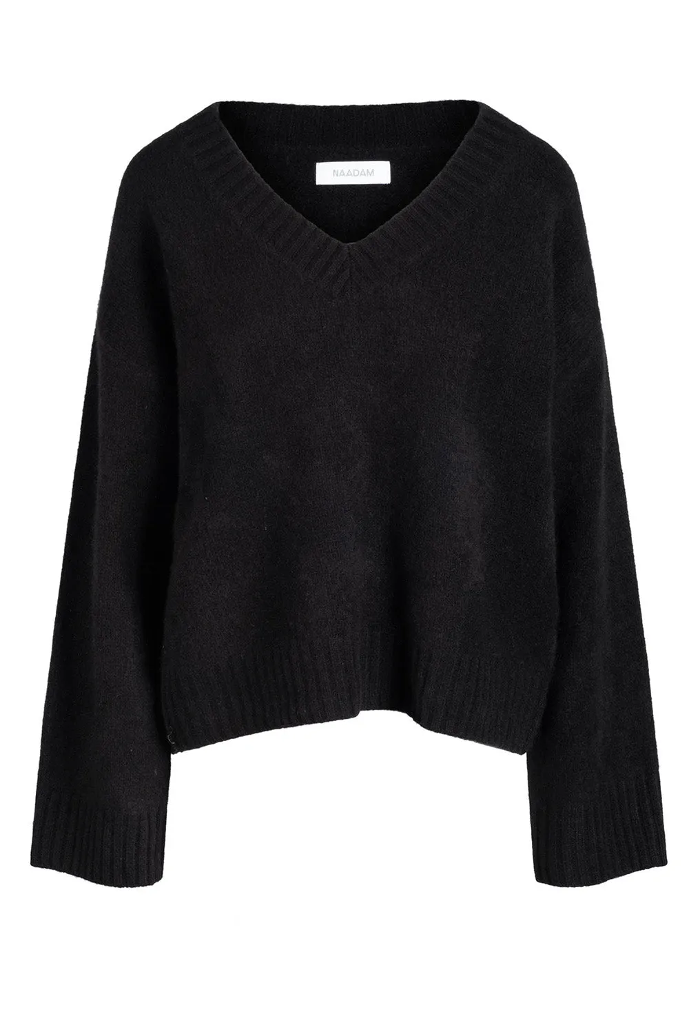 Luxe V Neck Sweater in Black