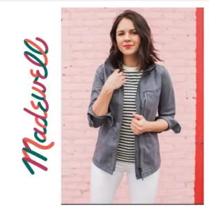Madewell fleet utility jacket in a blue / gray color. Size XXS.