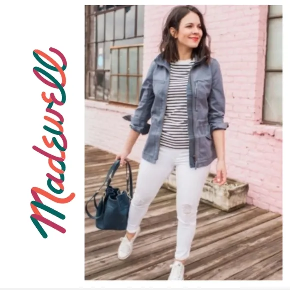 Madewell fleet utility jacket in a blue / gray color. Size XXS.