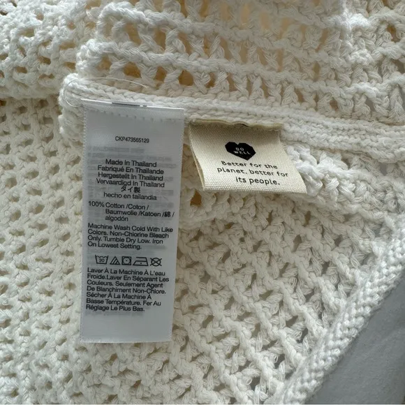 Madewell Open-Stitch V-Neck Pullover Sweater