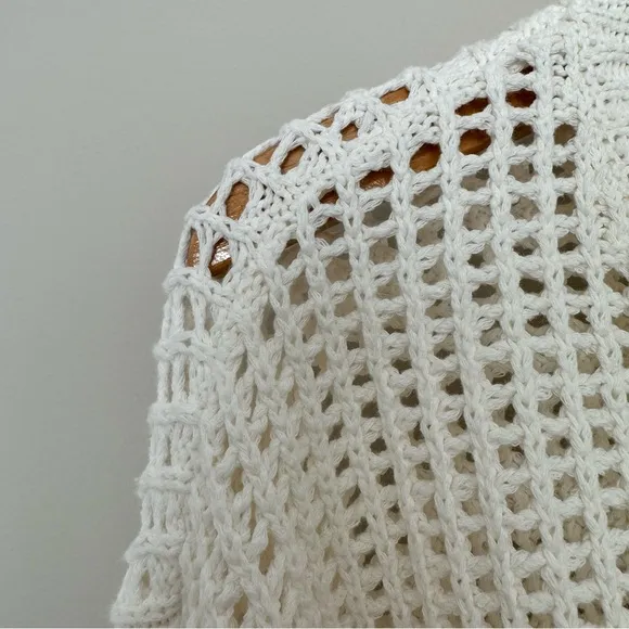 Madewell Open-Stitch V-Neck Pullover Sweater