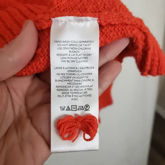 Maeve By Anthropologie Womens V-Neck Polo Boucle Orange Sweater. 2X