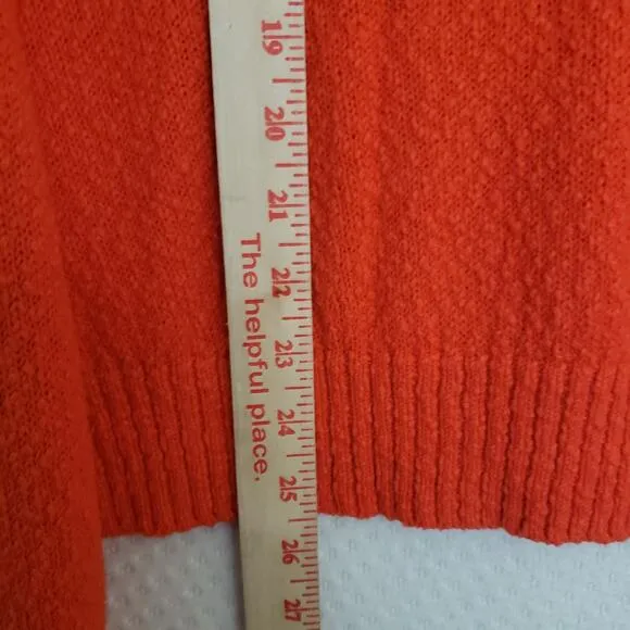 Maeve By Anthropologie Womens V-Neck Polo Boucle Orange Sweater. 2X
