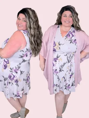 Marcie Crossover Dress in Lilac Floral