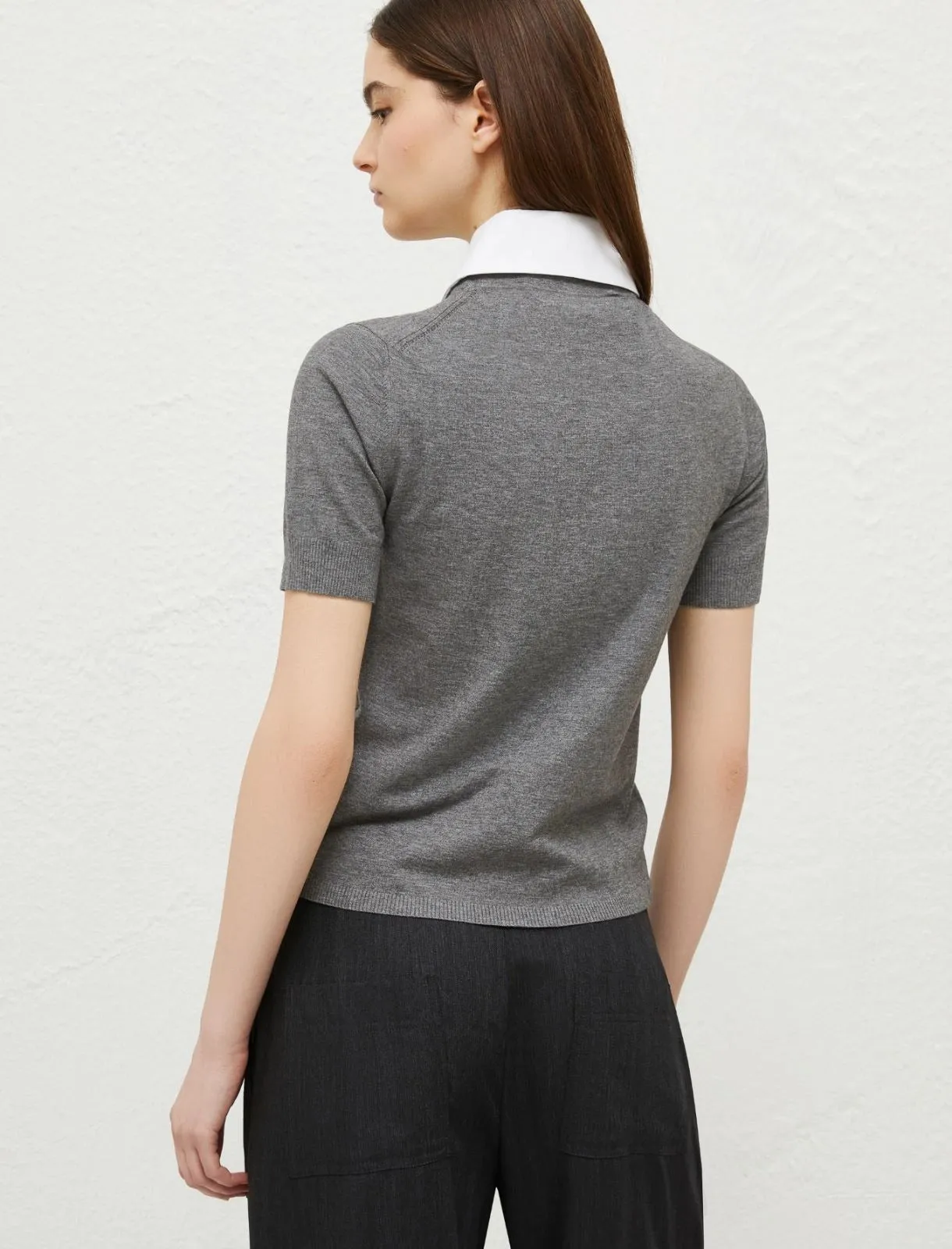Marella Baba Sweater Top in Melange Grey