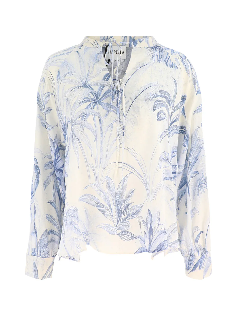 Marella Niveen Top in Dust Blue Palm