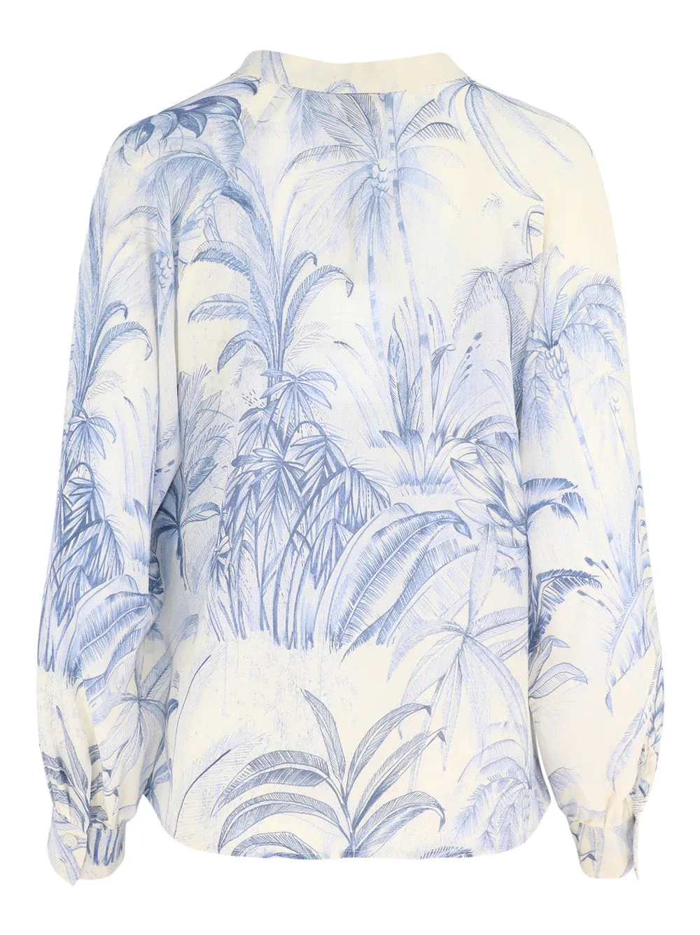 Marella Niveen Top in Dust Blue Palm