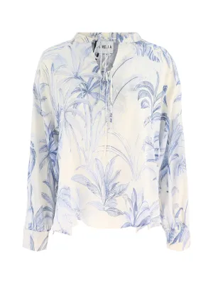 Marella Niveen Top in Dust Blue Palm