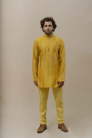 MARIGOLD CHANDERI SILK KURTA SET