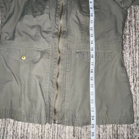 Mark Womens Size Medium Full Zip Front Cargo Utility Jacket Olive Green …
